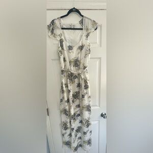 Joie Floral Maxi Dress - White and Blue